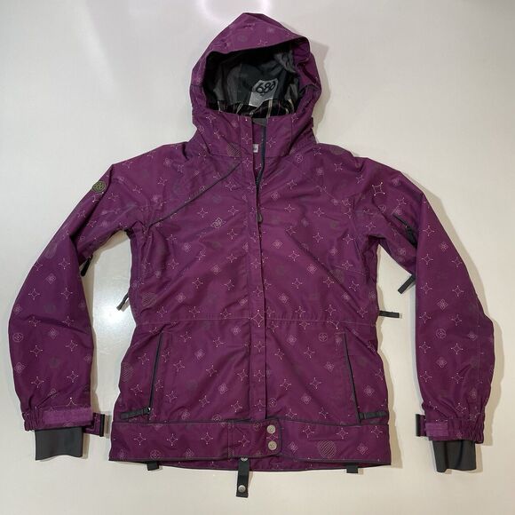 Women’s Athena Insulated Snowboard Ski Winter Jacket Plum Geometric XS - Picture 1 of 9
